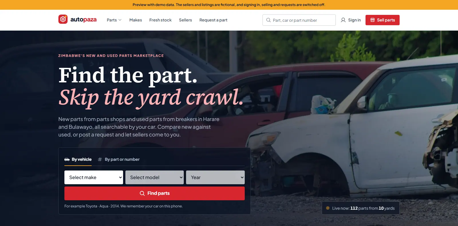 Autopaza website on desktop
